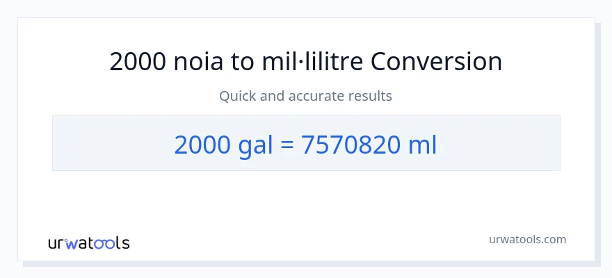Conversió de 2000 Galons a mil·lilitres
