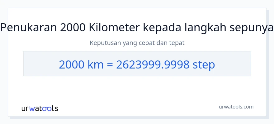 2000 Kilometers to steps conversion