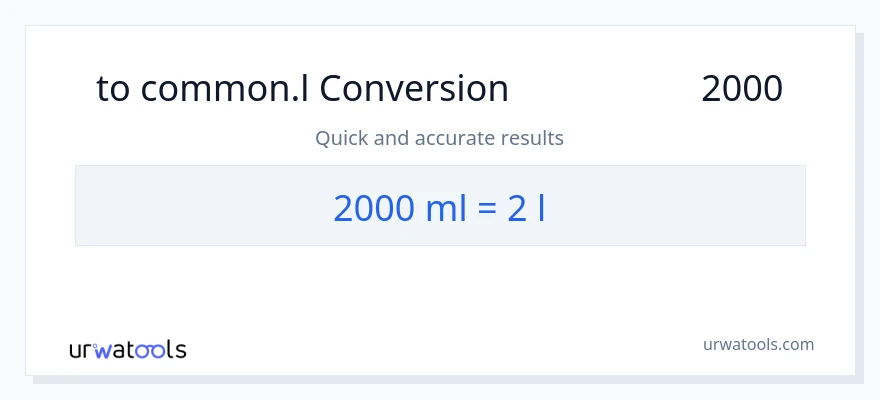 تبدیل 2000 میلی‌لیتر به Liters