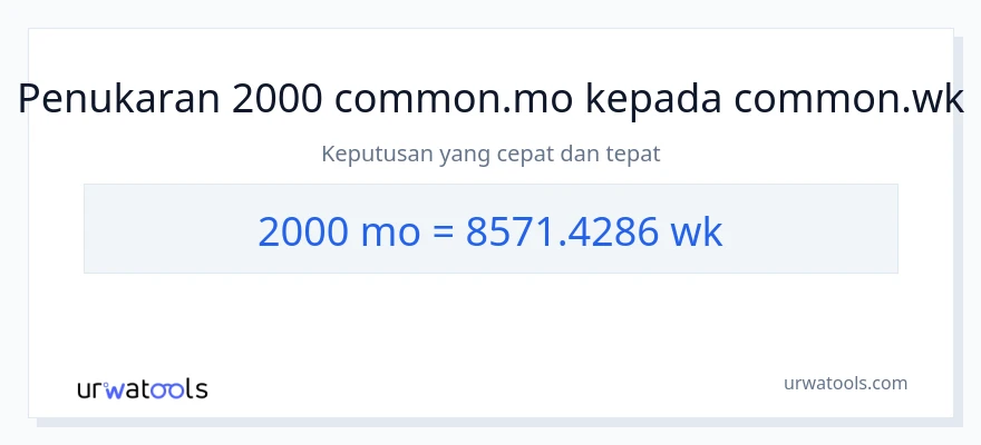 2000 Months to Weeks conversion