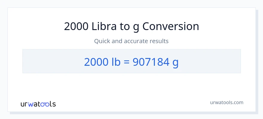 2000 Lbs patungong Gramo na conversion