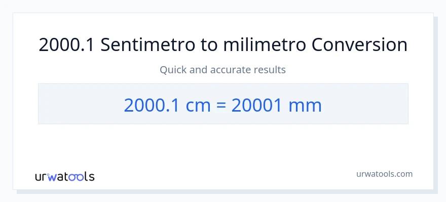 2000.1 Mga Sentimetro patungong milimetro na conversion