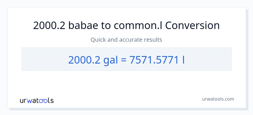 2000.2 Mga galon patungong Liters na conversion