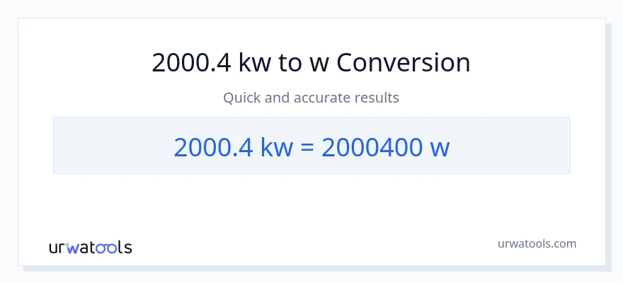 2000.4 kilowatts patungong watts na conversion