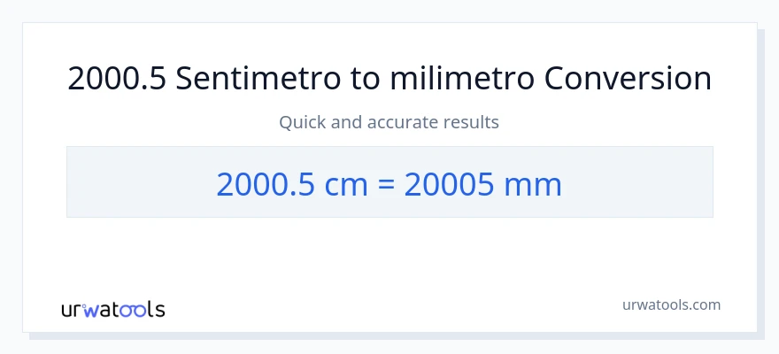 2000.5 Mga Sentimetro patungong milimetro na conversion