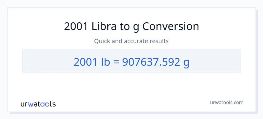 2001 Lbs patungong Gramo na conversion