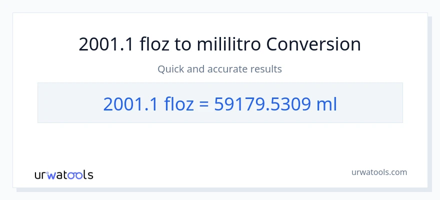 2001.1 mga onsa ng likido patungong mga mililitro na conversion