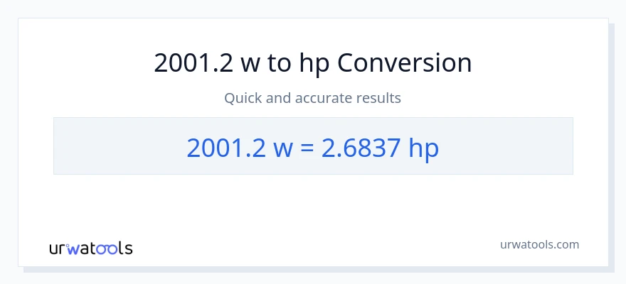 2001.2 watts patungong lakas-kabayo na conversion