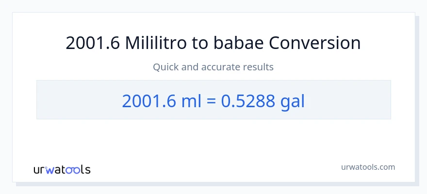 2001.6 mga mililitro patungong Mga galon na conversion