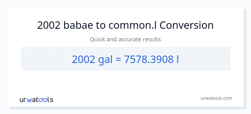 2002 Mga galon patungong Liters na conversion