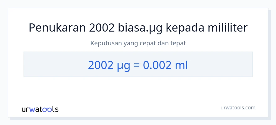 2002 micrograms to mililiter conversion