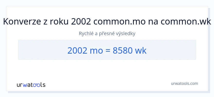 Konverze z měsíce na týdny: 2002