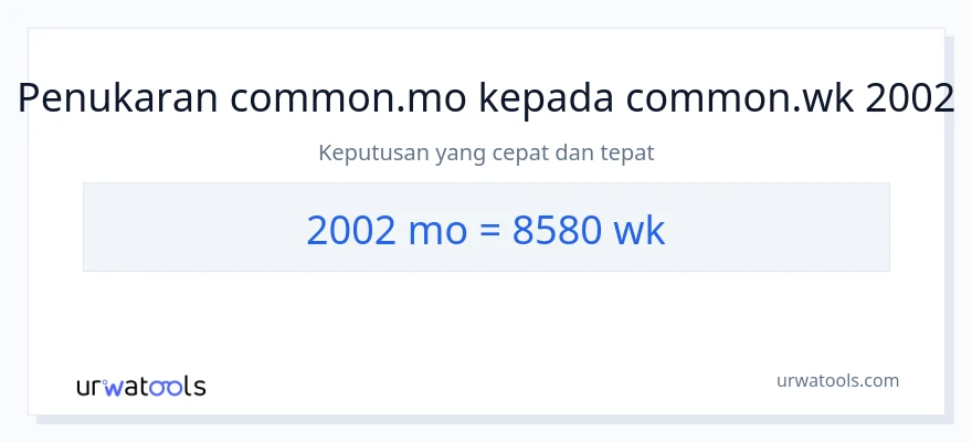 2002 Months to Weeks conversion