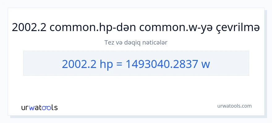 2002.2 at gücü-dən vatt-ə çevrilmə