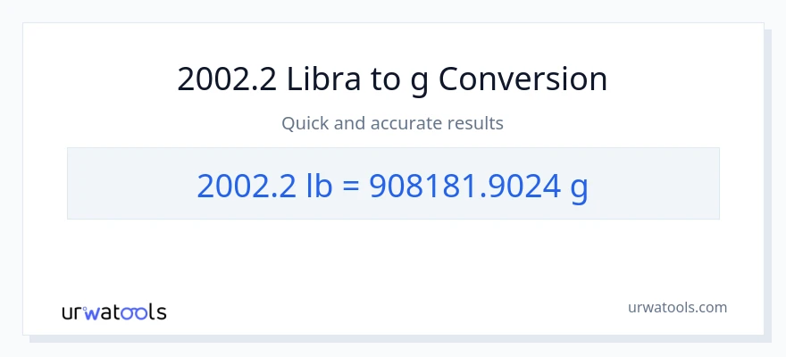 2002.2 Lbs patungong Gramo na conversion
