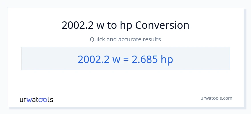 2002.2 watts patungong lakas-kabayo na conversion
