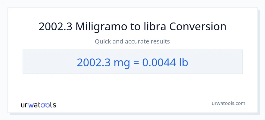 2002.3 miligramo patungong Lbs na conversion