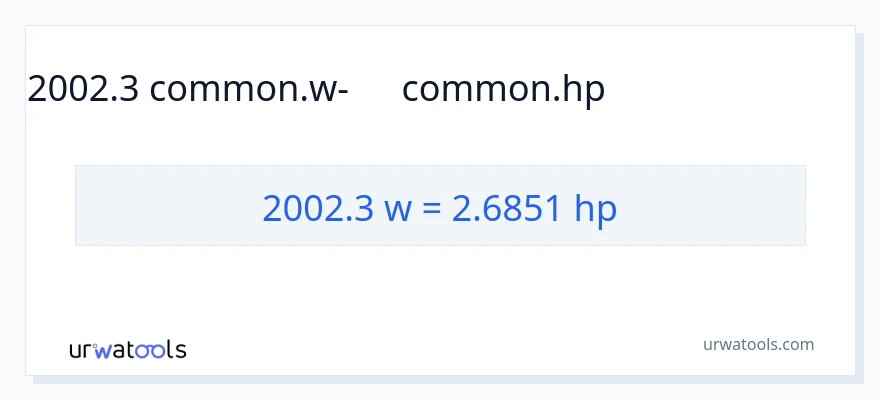 2002.3 վատտ-ից ձիաուժ փոխակերպում