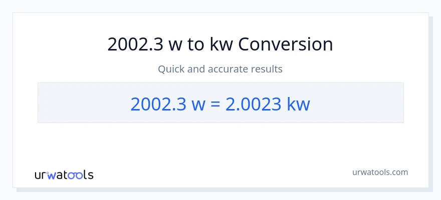 2002.3 watts patungong kilowatts na conversion