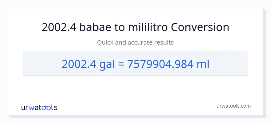2002.4 Mga galon patungong mga mililitro na conversion