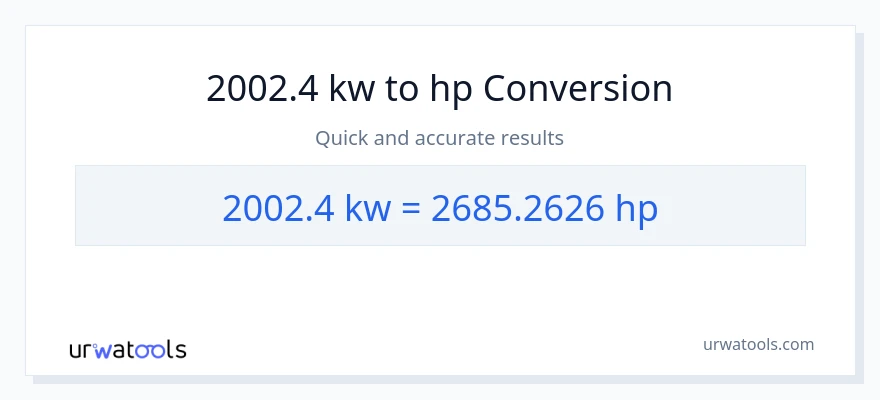 2002.4 kilowatts patungong lakas-kabayo na conversion
