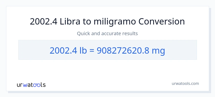 2002.4 Lbs patungong miligramo na conversion