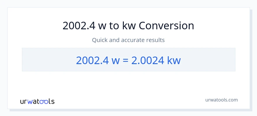 2002.4 watts patungong kilowatts na conversion