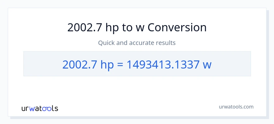 2002.7 lakas-kabayo patungong watts na conversion