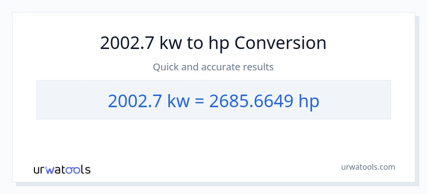 2002.7 kilowatts patungong lakas-kabayo na conversion