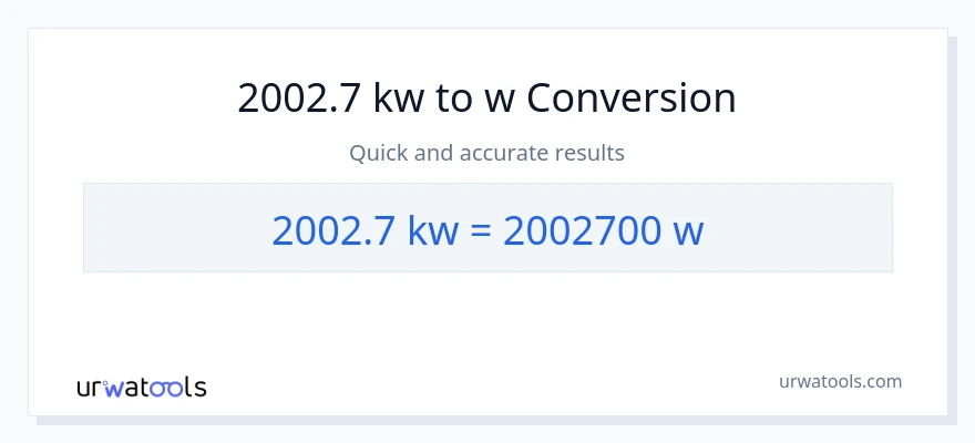 2002.7 kilowatts patungong watts na conversion