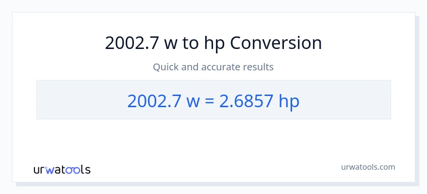 2002.7 watts patungong lakas-kabayo na conversion