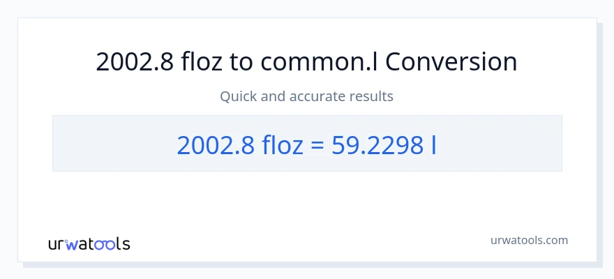 2002.8 mga onsa ng likido patungong Liters na conversion
