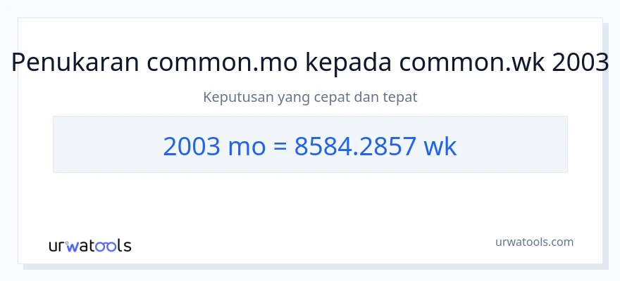 2003 Months to Weeks conversion