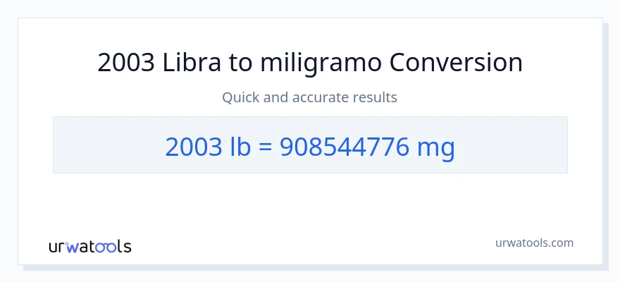 2003 Lbs patungong miligramo na conversion