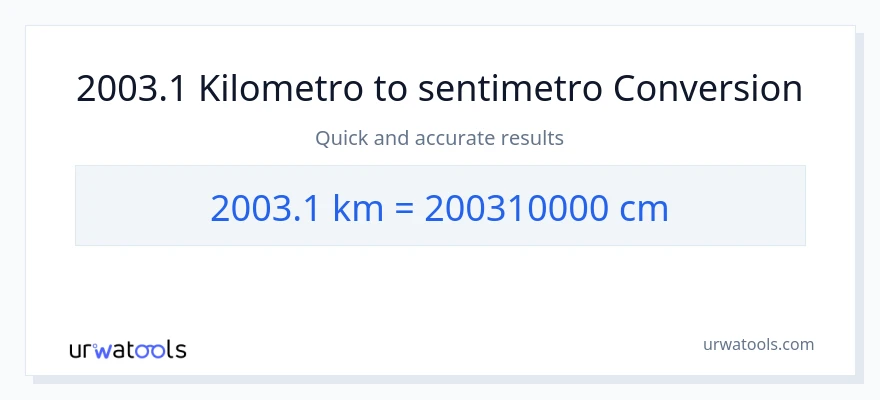 2003.1 Kilometro patungong Mga Sentimetro na conversion