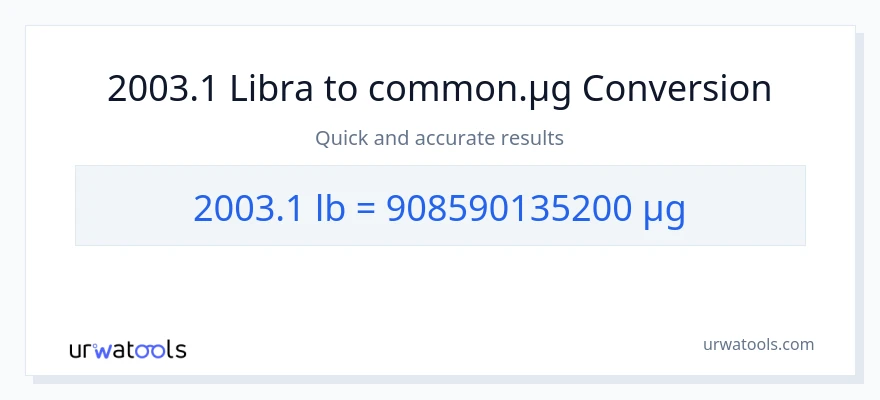 2003.1 Lbs patungong mga mikrogramo na conversion