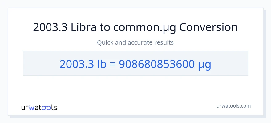 2003.3 Lbs patungong mga mikrogramo na conversion