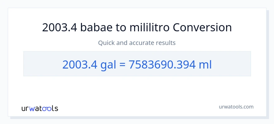 2003.4 Mga galon patungong mga mililitro na conversion