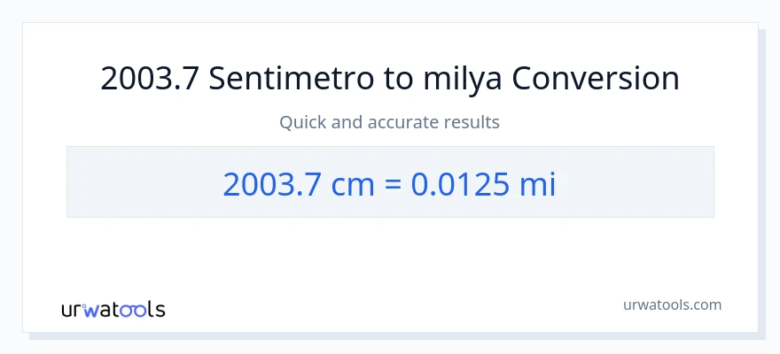 2003.7 Mga Sentimetro patungong milya na conversion