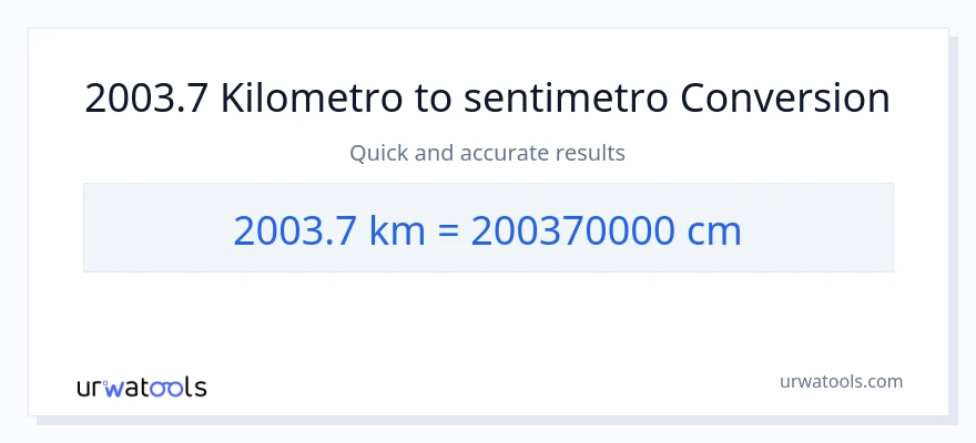 2003.7 Kilometro patungong Mga Sentimetro na conversion