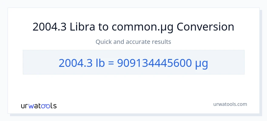 2004.3 Lbs patungong mga mikrogramo na conversion