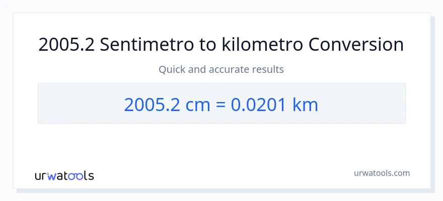 2005.2 Mga Sentimetro patungong Kilometro na conversion