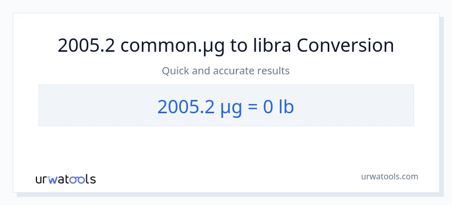 2005.2 mga mikrogramo patungong Lbs na conversion