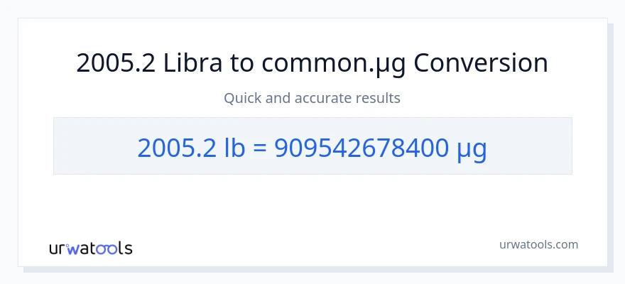 2005.2 Lbs patungong mga mikrogramo na conversion