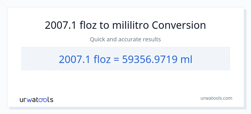 2007.1 mga onsa ng likido patungong mga mililitro na conversion