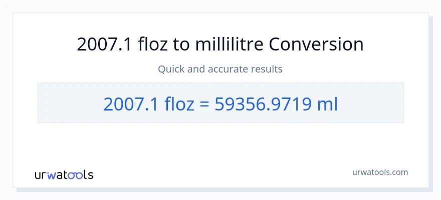 Conversion 2007.1 onces liquides vers millilitres