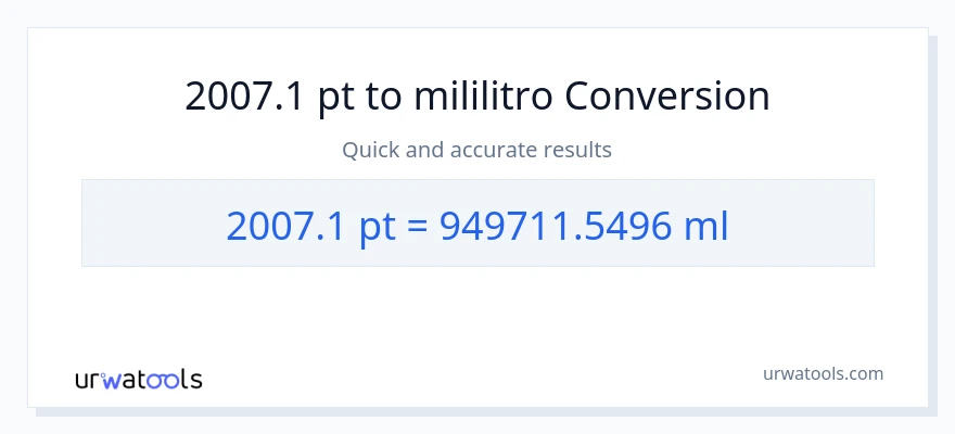 2007.1 Pints patungong mga mililitro na conversion