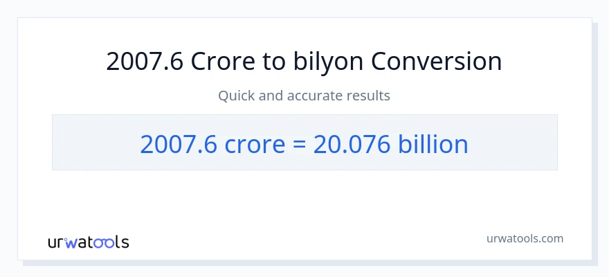 2007.6 crores patungong bilyon-bilyon na conversion