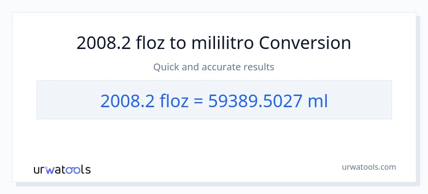 2008.2 mga onsa ng likido patungong mga mililitro na conversion