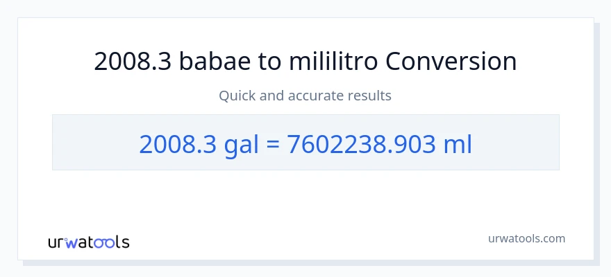 2008.3 Mga galon patungong mga mililitro na conversion